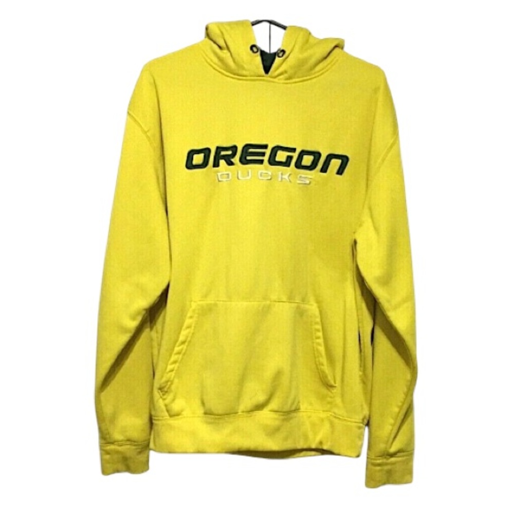 Stadium Athletics Yellow and Green Oregon Ducks Hoodie Size M